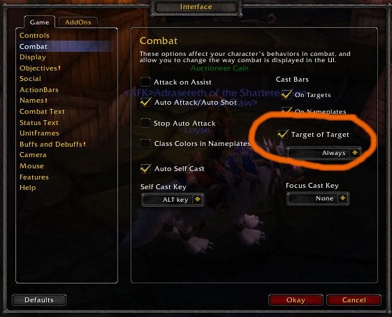 how to target in wow